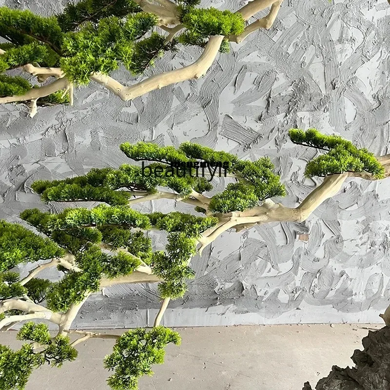 Welcome Pine Imitative Tree Large Fake Trees Chinese Indoor Landscape Arborvitae Pine Green Plant Entrance WindowN