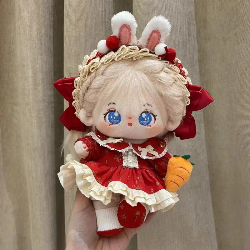 20cm Plush Doll Rabbit Red Skirt Clothes Clothing Cosplay Dress Up Cosplay Accessories Anime Toy Figure Xmas Collection Gifts