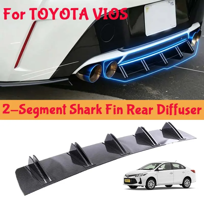 For TOYOTA VIOS Shark Fin Rear Diffuser Split Chassis Spoiler Auto Aerodynamic Parts Aerodynamic Modification