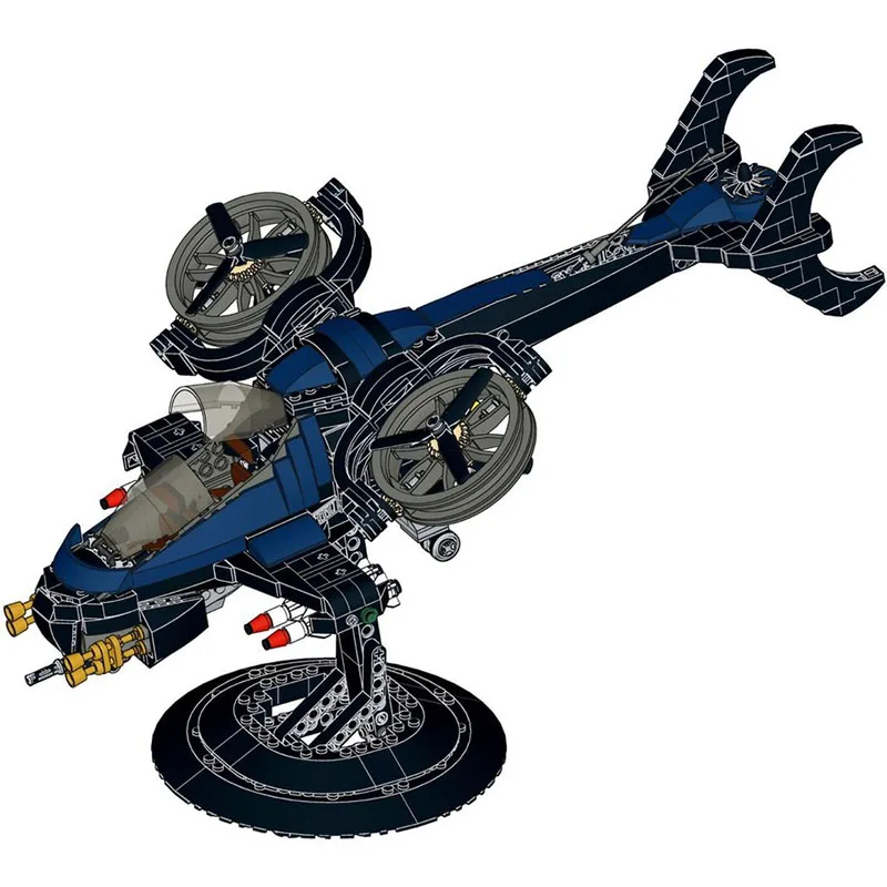 

777PCS Orca Combat Helicopter Model Avatar/C&C Inspired Dual Rotor MOC DIY Education Model Building Blocks Birthday Toys Gift