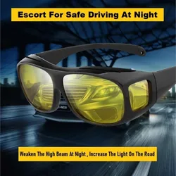 Anti Glare Night Driving Glasses Fit Over Eyeglasses for Men Women Polarized Nighttime Glasses HD Vision Yellow Lens