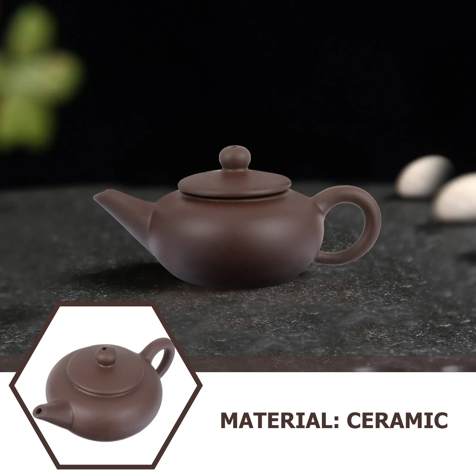 1Pcs Exquisite Ceramic Mini Tea Pot Handmade High-Temperature Fired Smooth Texture Heat-Resistant for Home Office Decor Kung Fu