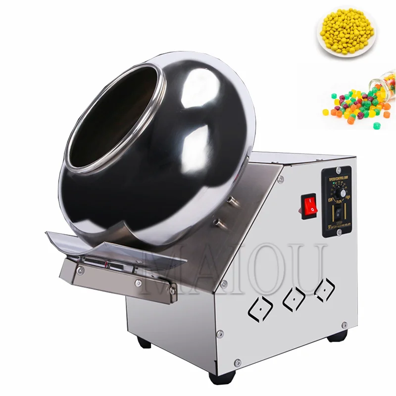 Electric Commercial Peanut Sugar Coating Machine Stainless Steel Chocolate Coater Rounding Coating Polishing Machine