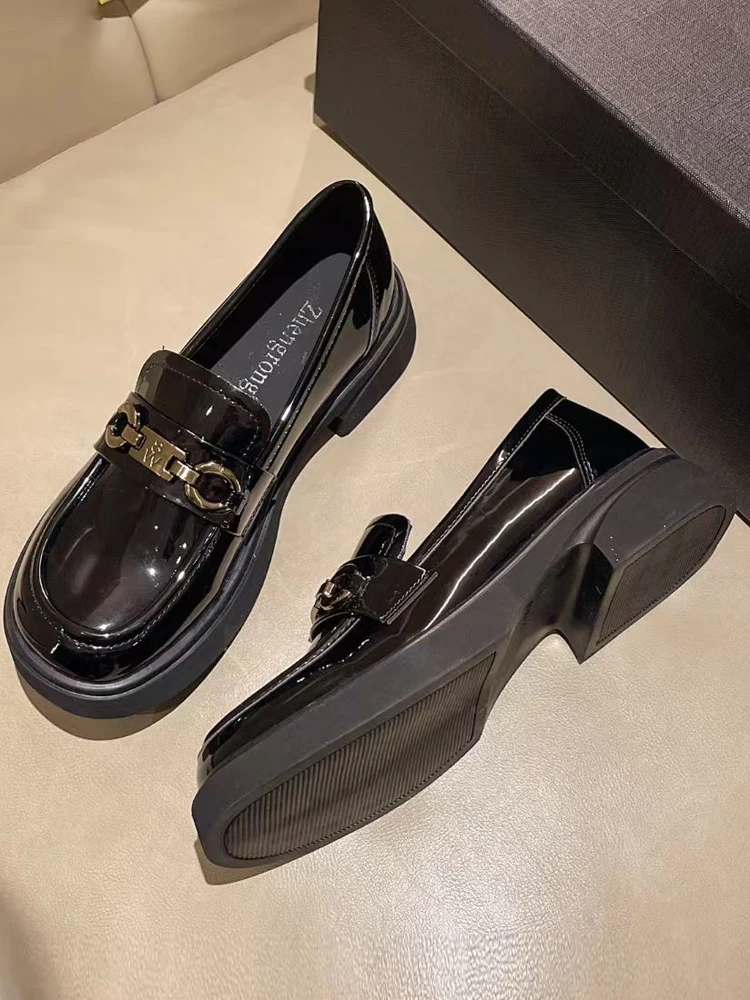 

Женские лоферы без шнуровки из лакированной кожи Briti Sle, весна 20225, туфли-боты с глубоким вырезом, Single oes, несбываемые