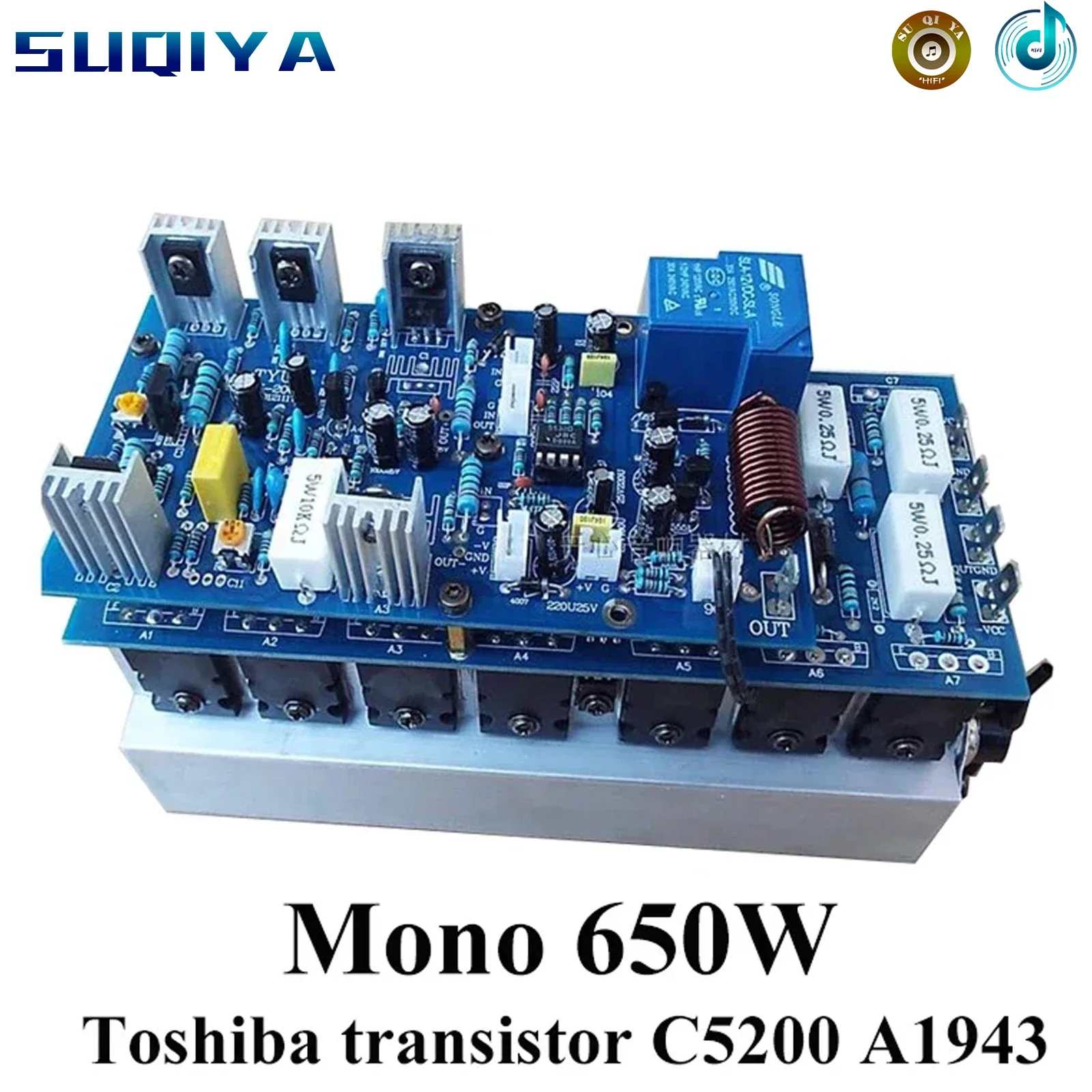 650w Mono Power Amplifier Board High Power 14pcs Toshiba Transistor C5200 A1943 IC 5532 2068 Low Noise HIFI Audio Amplifier