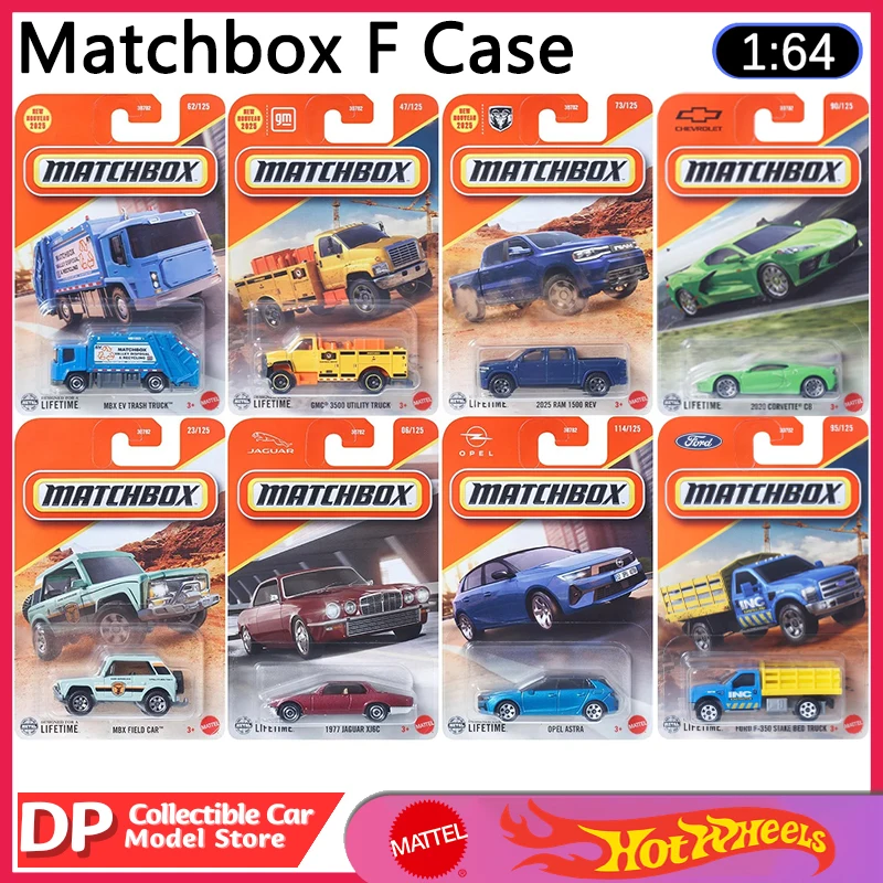 Mattel Matchbox 2025 F Case, 1:64 Scale Mainline Real-World Car Collection GMC Ford Truck Die-Cast Vehicle Model Toys