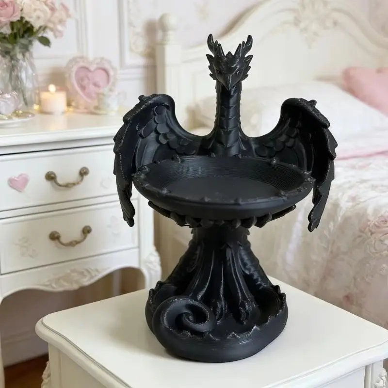 ~Creative Gothic Dragon Tray Statue Decorative Crafts Funny Home Decoration 3D Printed Phoenix Desktop Ornaments Decor