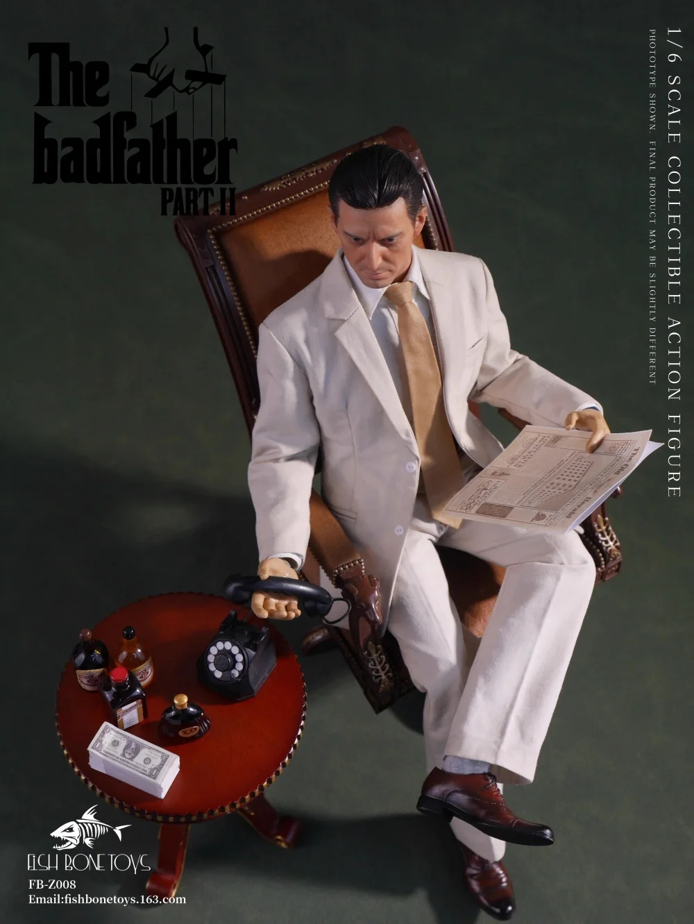 1/6 FISH BONETOYS FB-Z008 The God Father Man Mike with Chair Desk Full Set Action Figure Gift For Fans Collect