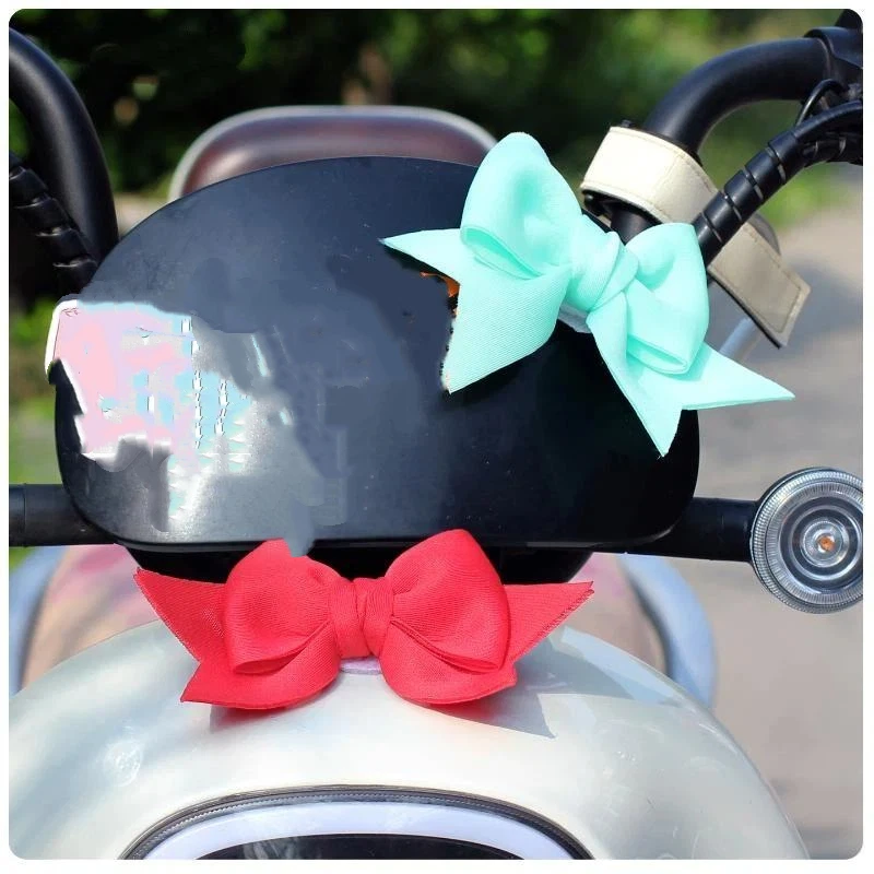 Enfeites para capacete de motocicleta, laço estilo bowknot para decoração de carro, acessórios para meninas