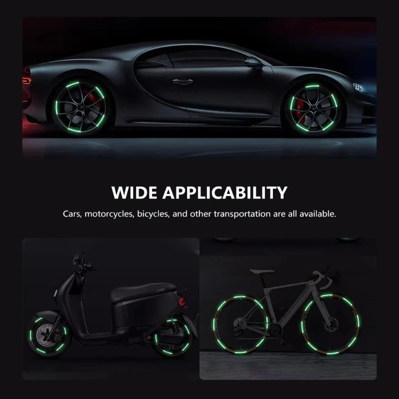 

for Cars Motorcycles & Bicycles Enhanced Safety Reflector Hub Auto Stickers 20Pcs Reflective Wheel Hub Stickers