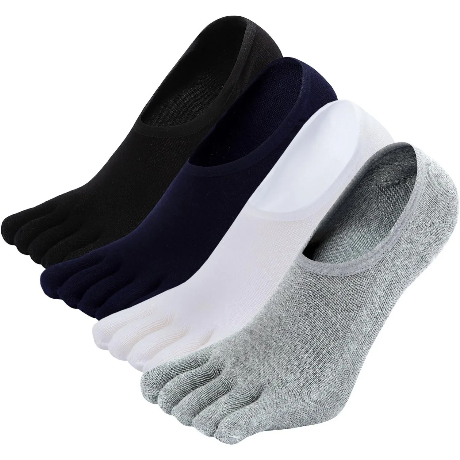 4 Pairs Toe Socks for Men Breathable Cotton Casual Thin High Quality Five Finger Socks Low Cut Ankle Male Sports Running Socks