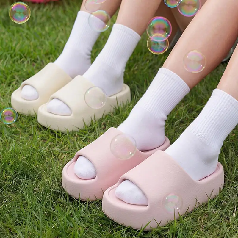 

Удобные домашние тапочки на платформе Sweet Pink для женщин, лето 2026, мягкие пляжные шлепанцы из ЭВА на толстой подошве, женская обувь для увеличения роста