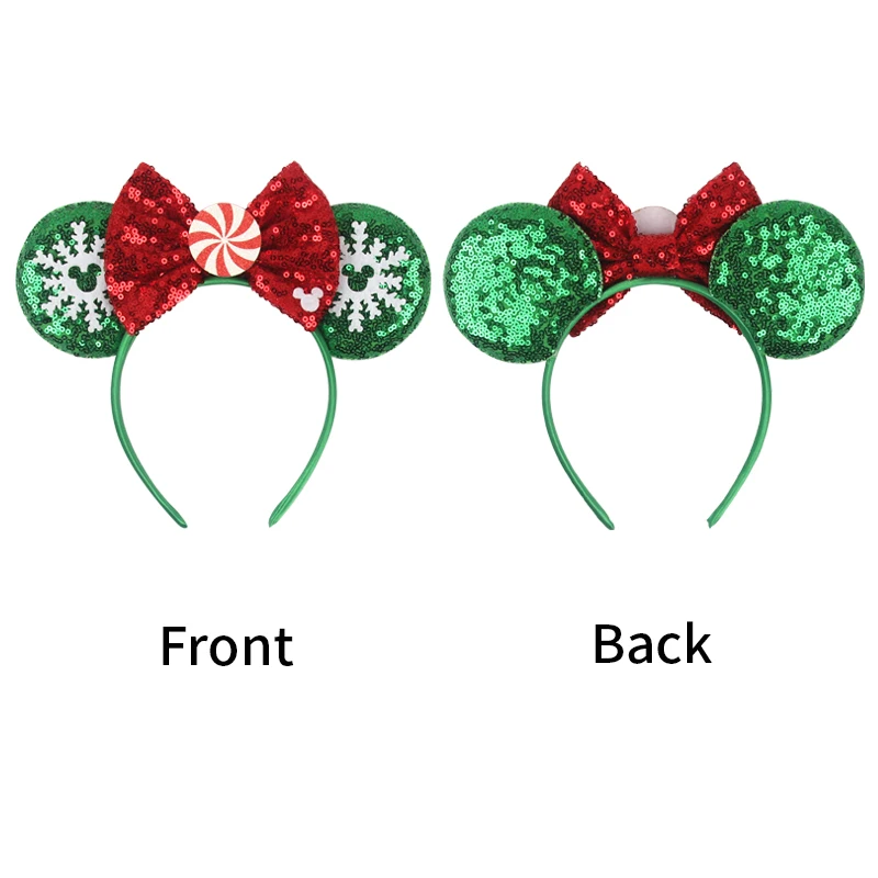 2024 New Christmas Mouse Ears Headband For Girls One Size Sequins Bow Hairband Featival Party DIY Hair Accessories Boutique