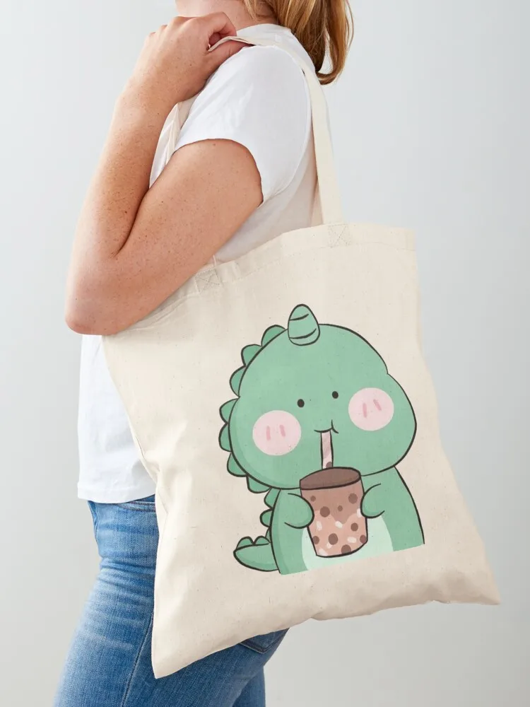 

Dino Boba Tote Bag Canvas bag shoping bag Shopping bags shopper bags