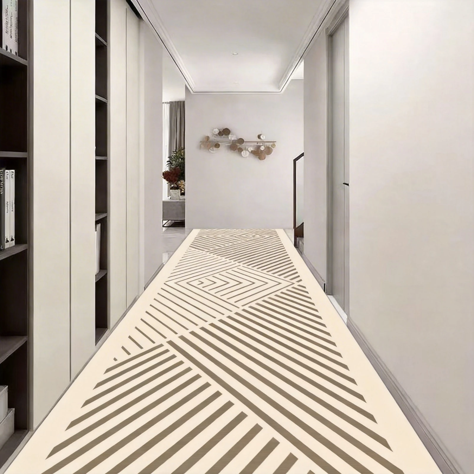 Modern Simple Long Corridor Carpet Runner Geometric Easy Clean Decoration Aisle Rug Non-slip Washable Stair Hallway Floor Mat