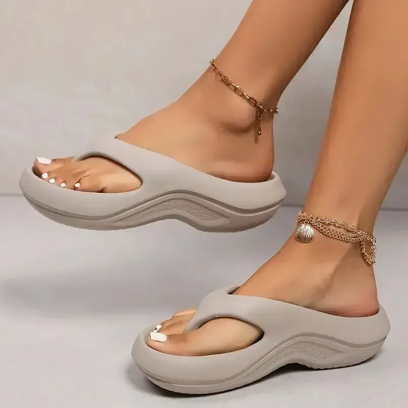 

Thick Platform Eva Flip Flops For Women 2024 Summer Clip Toe Non Slip Beach Sandals Woman Comfortable Soft Sole Cloud Slippers