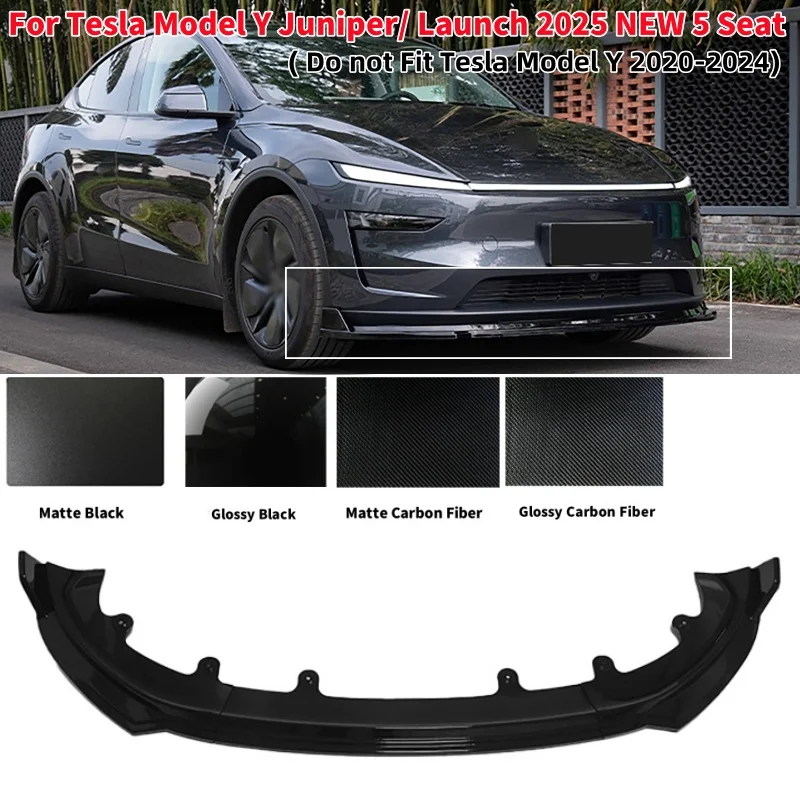 

3Pcs/set Car Front Bumper Lip Diffuser Spoiler For Tesla Model Y Juniper/ Launch 2025 NEW 5 Seat
