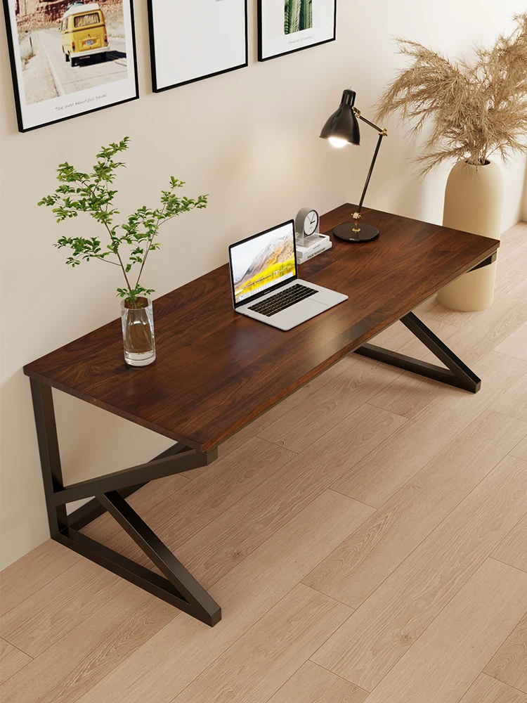 

Black walnut computer desktop table simple modern cherry wood desk K-shaped ash wood study table