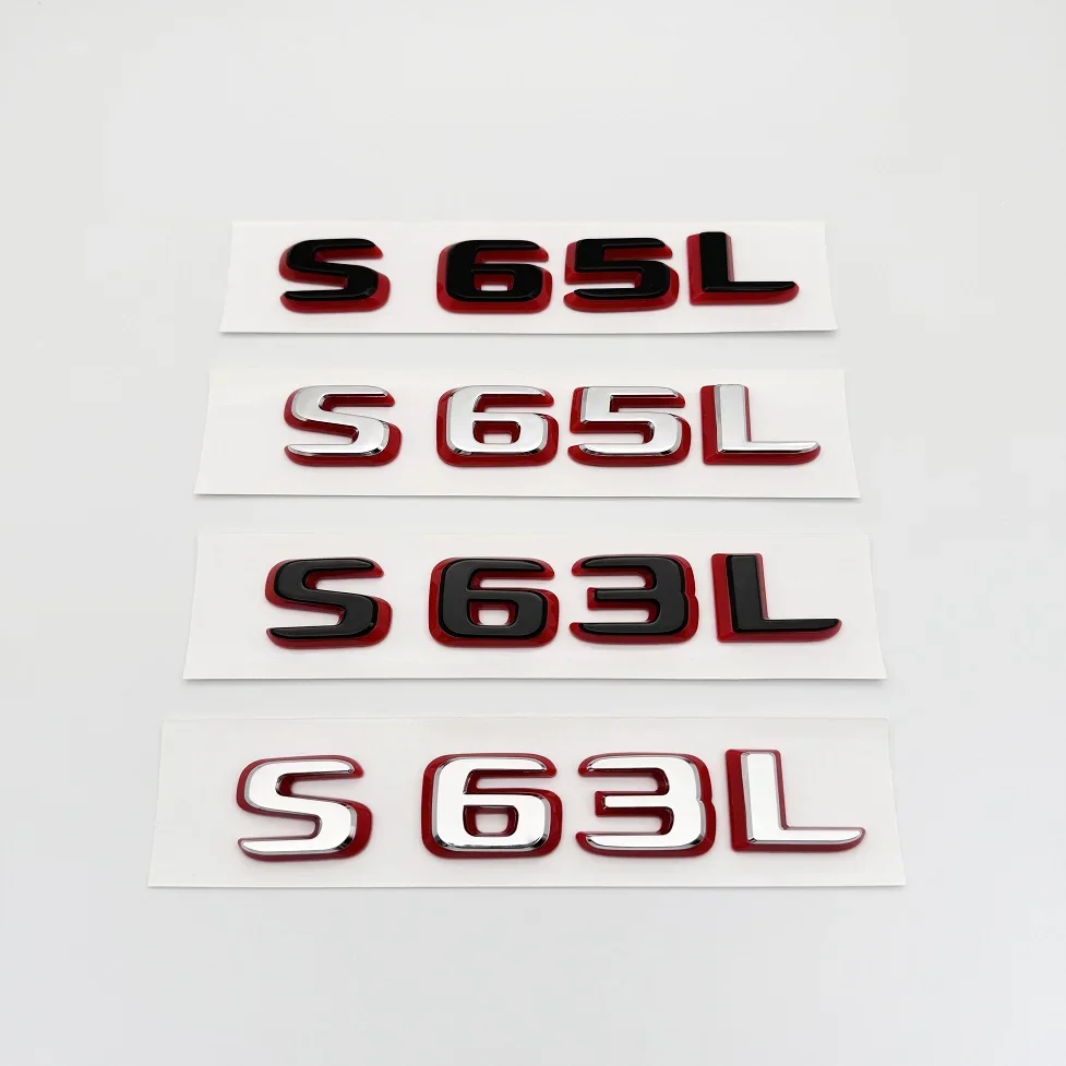 2024 New style Two tone Letters Numbers S63 S65 S63L S65L ABS Emblem for W222 W223 Car Fender Trunk Logo Sticker