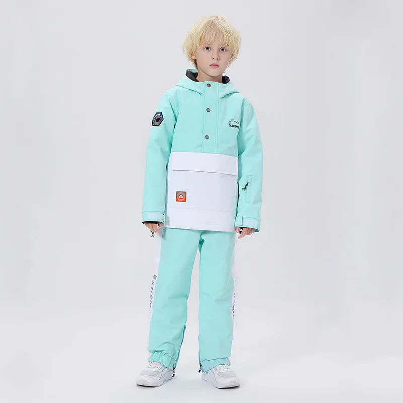 Trajes de esquí para niños y niñas, chaquetas de Snowboard impermeables a prueba de viento, conjunto de esquí, pantalones de nieve cálidos, ropa de invierno, novedad de 2022