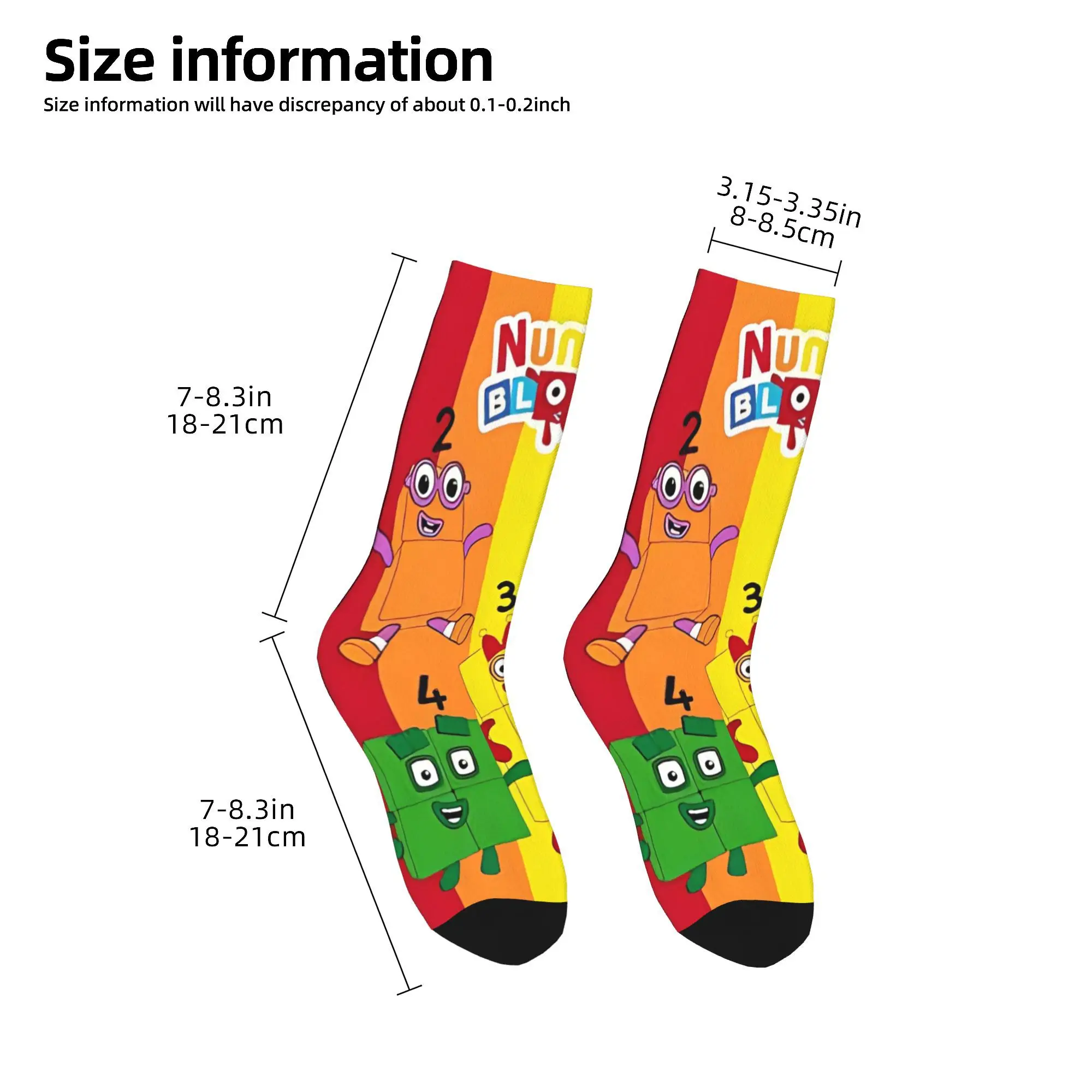 Harajuku Unisex Socks N-Numberblocks Merch Cute  High Quality Dress Socks Spring Autumn Winter