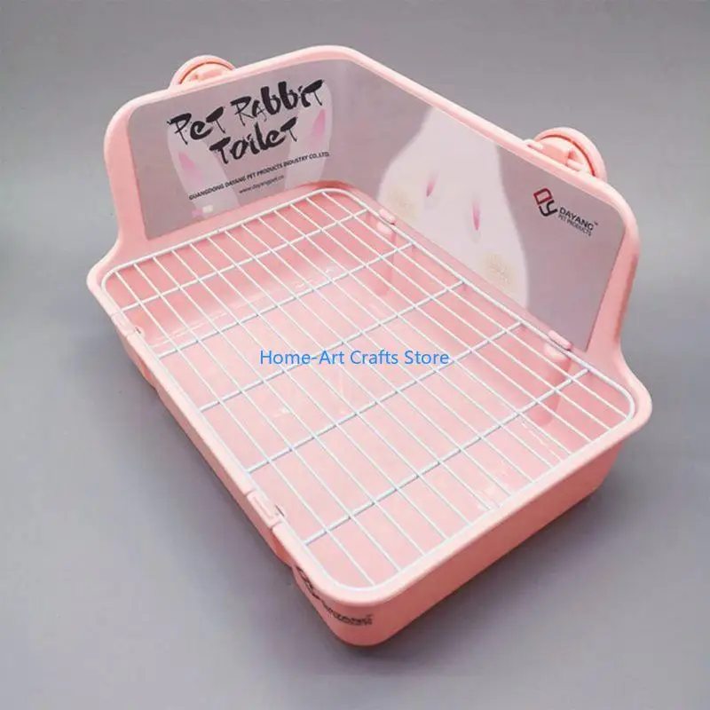 Y3NA Rabbit Litter Box Toilet for Small Animal Corner Litter Pan Potty Trainer Bunny Cage Toilet Bedding Box view 4