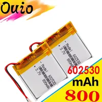 2pcs Rechargeable 3.7V 800mAh 602530 Battery Li-Po Polymer Cells Lithium Li-ion Lipo Battery For MP3 MP4 Smart Watch Reading Pen