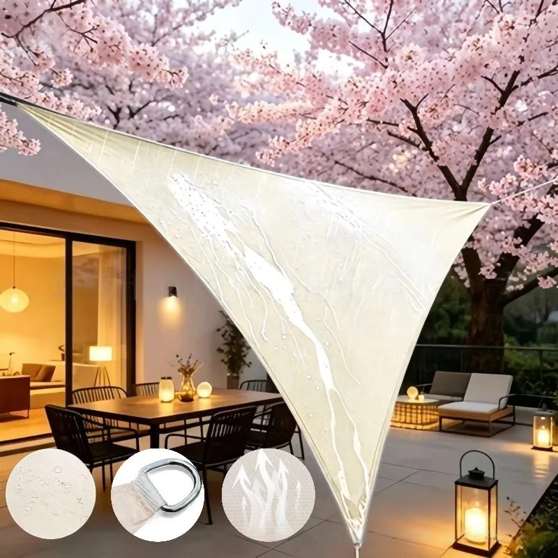 1/2/3/4/5M Waterproof Triangle Shade Sail Outdoor UV Blocking Canopy Sun Shade Cloth Garden Patio Pool Backyard Pergola Awning