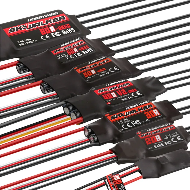 Haoying Skywalker V2 2-6S 20 30 40 50 60 80 100A Air-modeling ESC Brushless Motor Drive Speed Controller with  REV