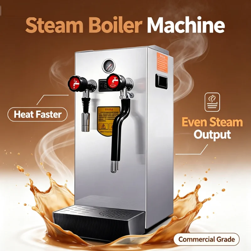 Steam Engine Foam Machine Commercial Milk Tea Shop Automatic Milk Tea Heating Machine Coffee Frothed Milk Foam