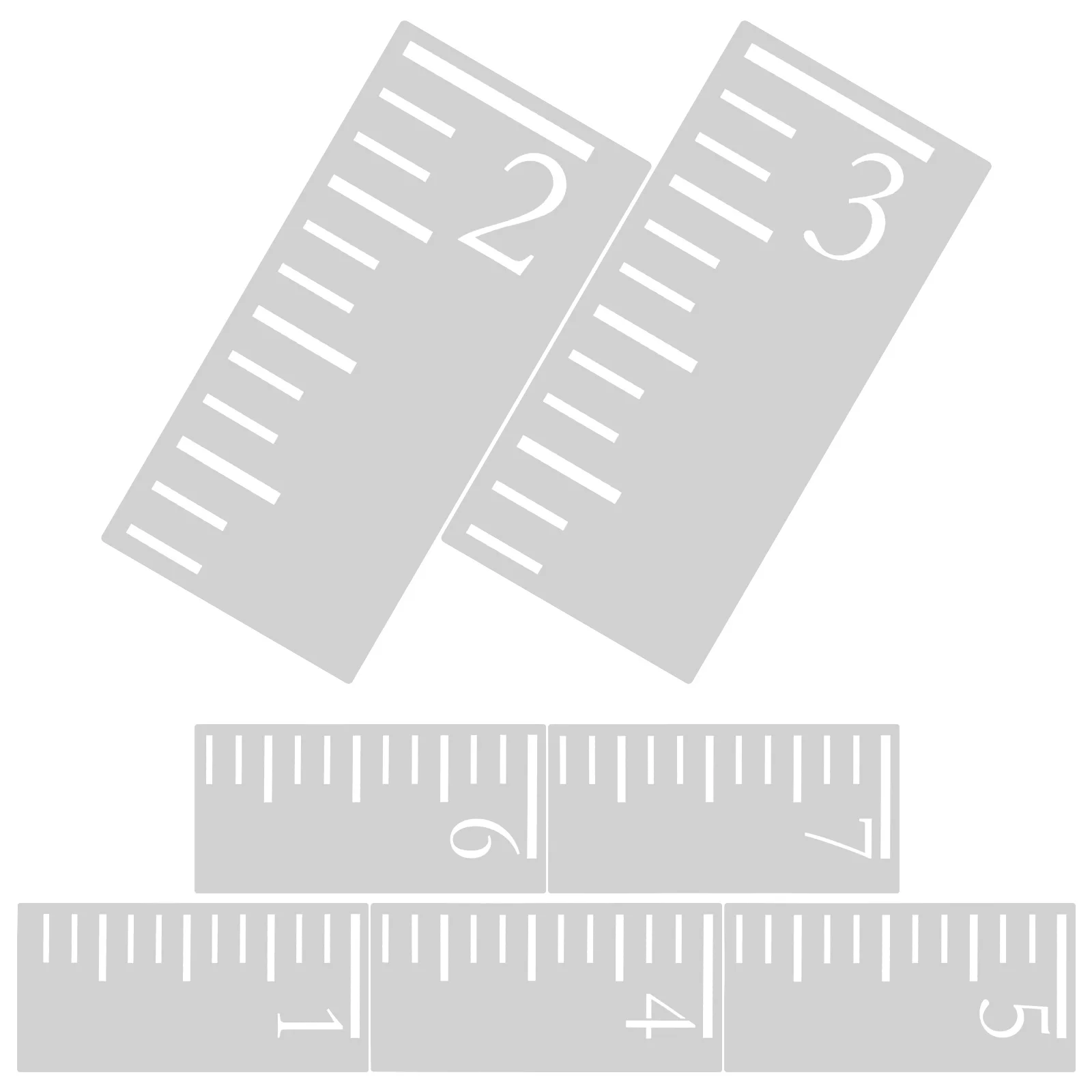7 stuks groeigrafiek sjabloon liniaal plastic inch schaal kinderen hoogte tracker muur stencil herbruikbare ambachtelijke leermiddel