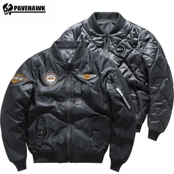 Air Force MA1 Pilot Cotton Jacket Men Double Sided Letter Embroidery Thicken Bomber Coat Retro Trendy Fashion Baseball Jersey