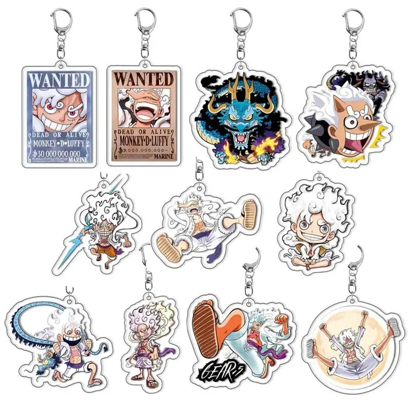 One Piece Monkey Luffy Roronoa Zoro Anime Acrylic Keychain Pendant Accessories Jewelry Cartoon Bag Charms Key Ring Friends Gift