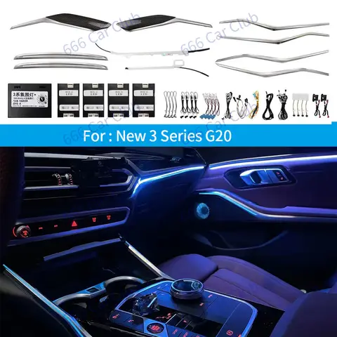 BMW G20 용 LED 앰비언트 라이트, 자동차 인테리어 계기판, 새들 장식 램프, RGB 수리 액세서리, 11 색, 신제품 3 시리즈