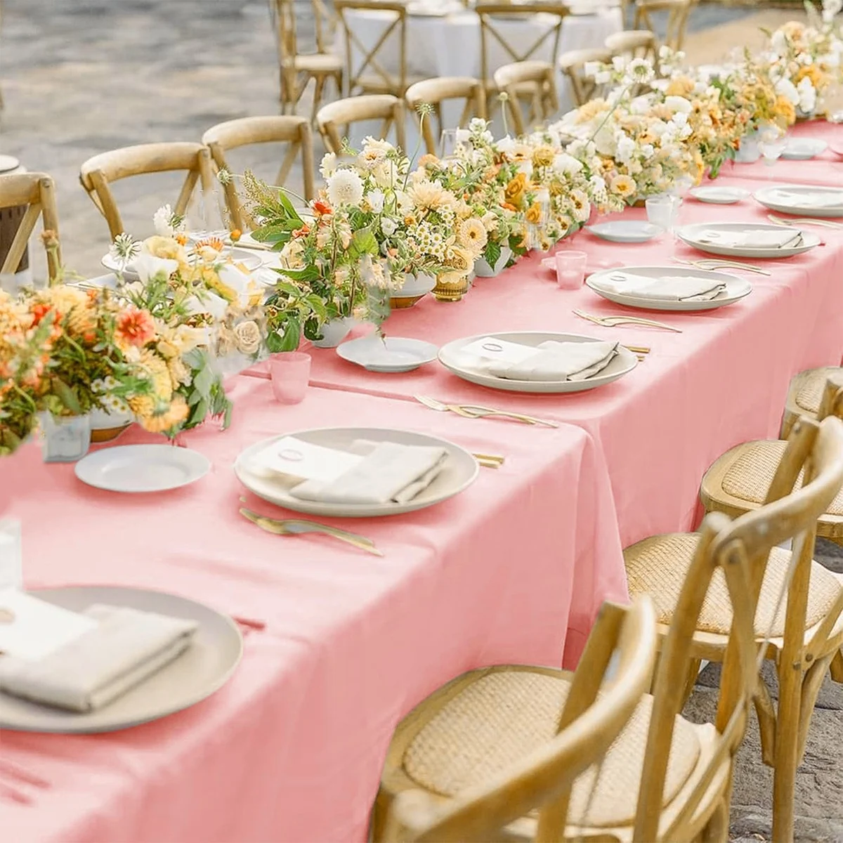 183 × 137 سنتيمتر الصلبة الوردي أغطية المائدة البلاستيك مفرش المائدة ل الزفاف الديكور الفتيات الكبار حفلة عيد ميلاد لوازم ديكور للطاولات