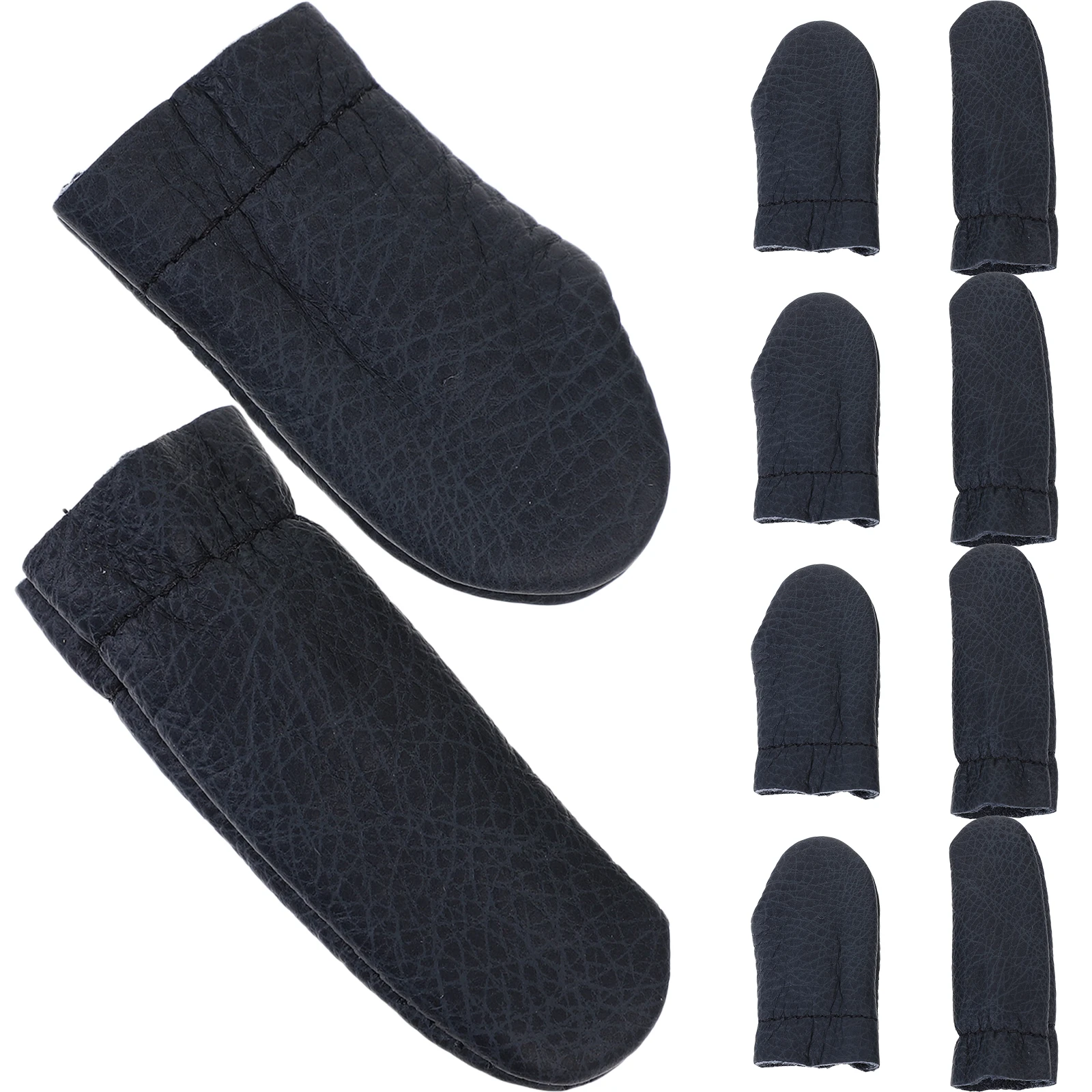 

10 Pcs Knitting Tools Finger Cots Hand Sewing Guard Thimble Protector PU Elastic Reusable Covers Felt