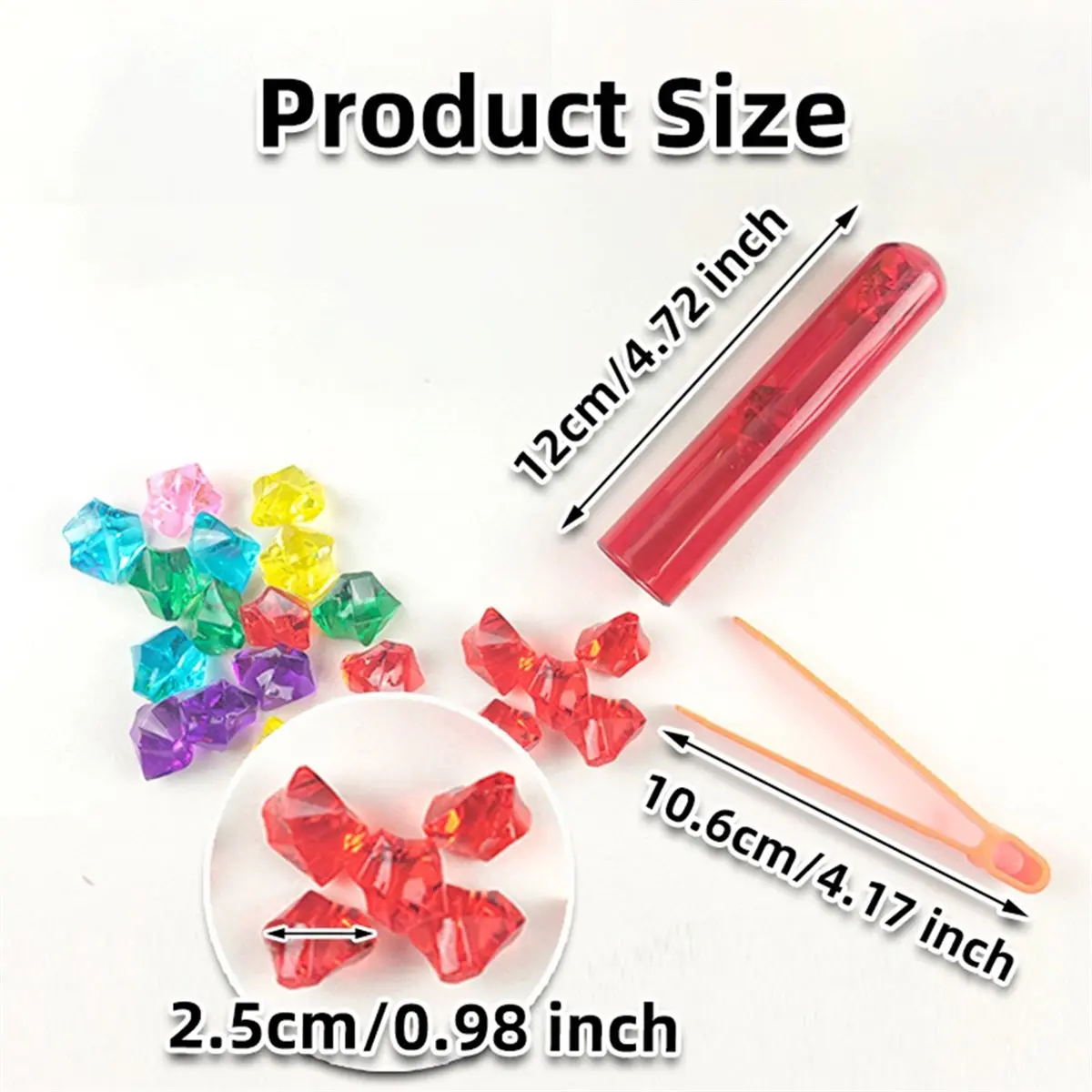 Doings Test Tube Counting and Color Sorting Kit Sensory Bin Filler Accessories Color Matching with Gems Crystals Sorting Bowls