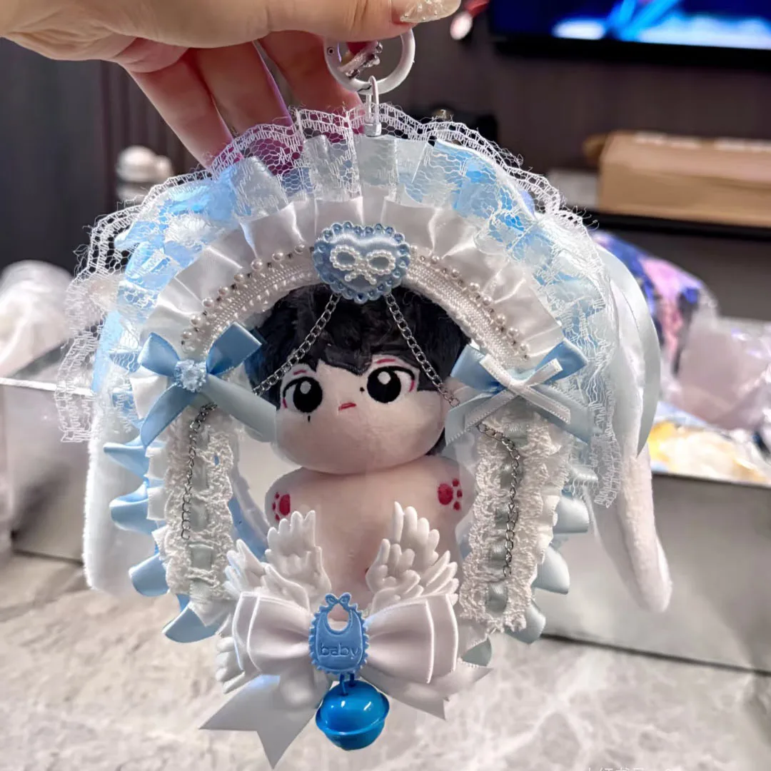 10cm 인형 가방 방진 교수형 가방 키 체인 상자 케이스 보관 케이스 봉제 인형 만화 인형을위한 선물