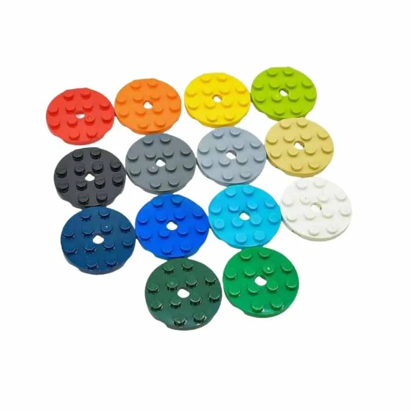 15 pcs MOC DIY compatible with 60474 batches of round 4 x 4 bricks with pinholes, block toys compatible with assembling granules