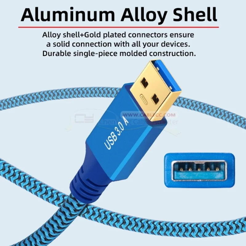 USB 3.0 Data Cable Male To Male Mobile Hard Drive BoxHigh-Speed Transmission Dual Male Heat Sink Network Shell Connection Note