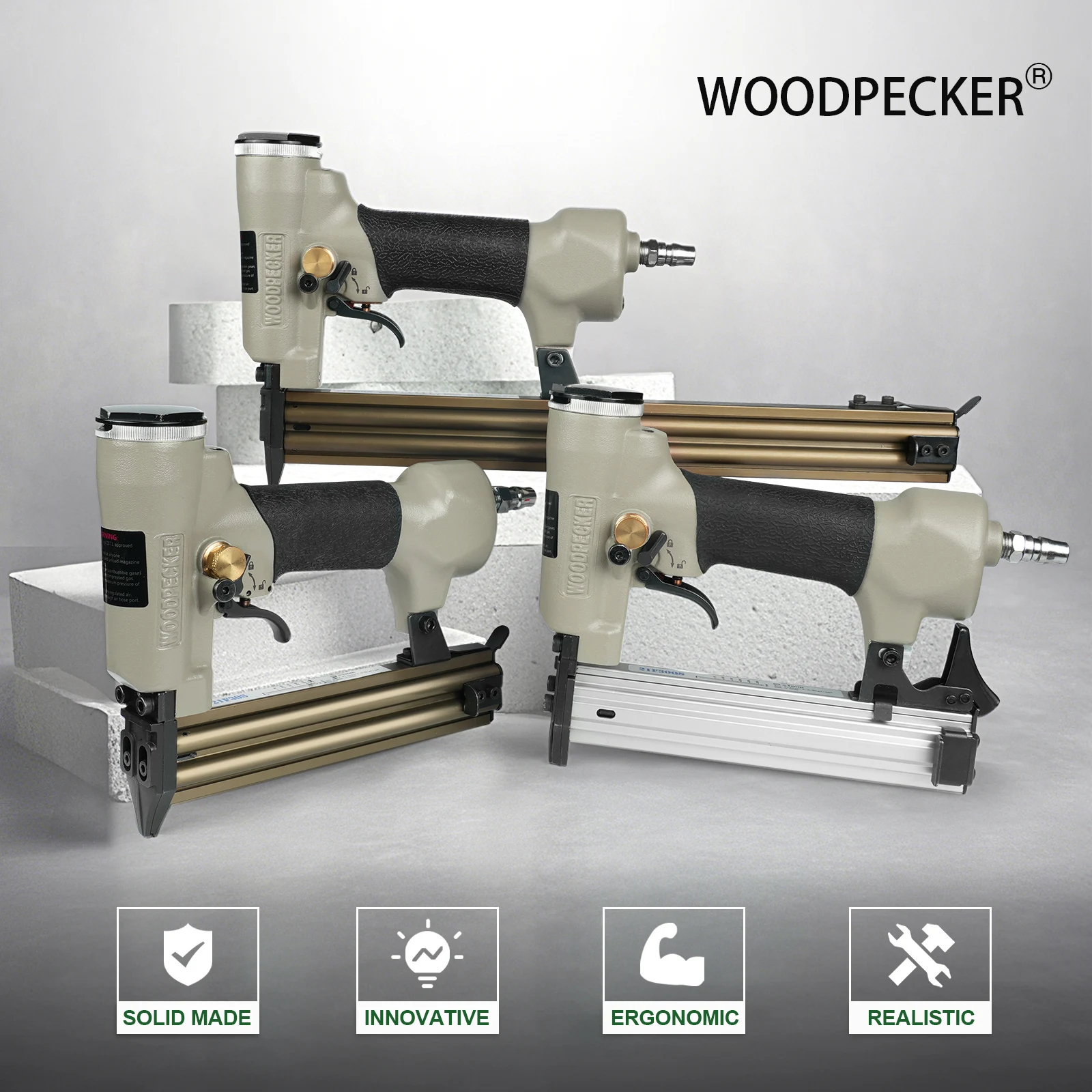 

Пневматический гвоздезабиватель Woodpecker F30S 18 калибра с удлиненным магазином (от 3/8 до 1-3/16 дюйма) и высокой скоростью забивания