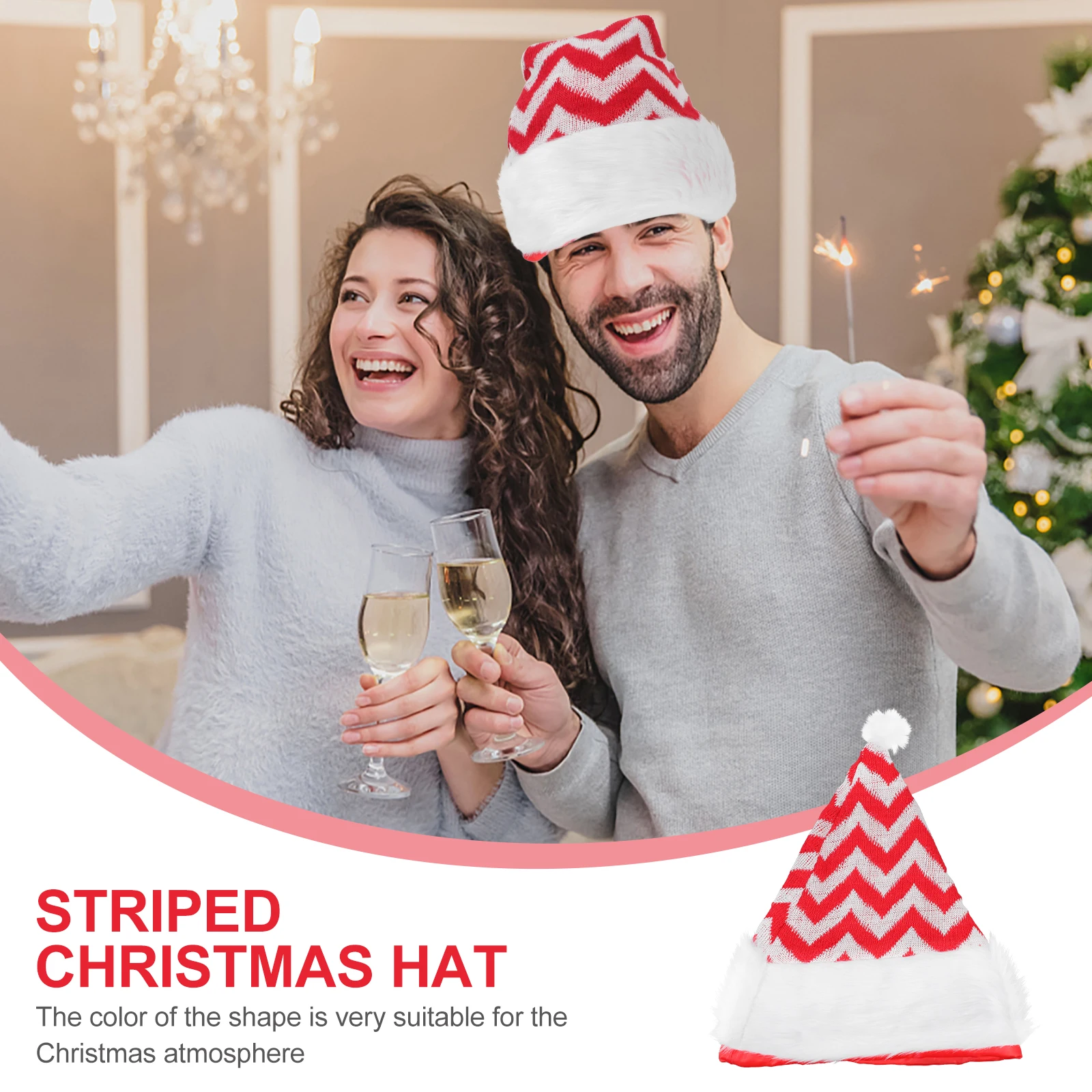 

1pc Christmas Hats Lightweight Photography Hats Santa Hat Festive Party Costume Xmas Decoration Unique Headdress Stage Props