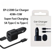 2024 PD 45W+15W 2 Ports Dual Wall Adapters EP-L5300 USB C Car Charger for Samsung S23 S22 S22+  A14 5G A04E A54 5G A34