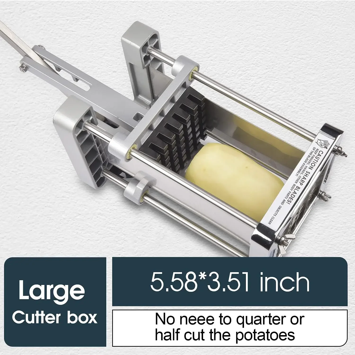 NEW NEW Fry Cutter, Sopito Professional Potato Cutter Stainless Steel with 1/2-Inch and 3/8-Inch Blade Great for Potatoes Carrot