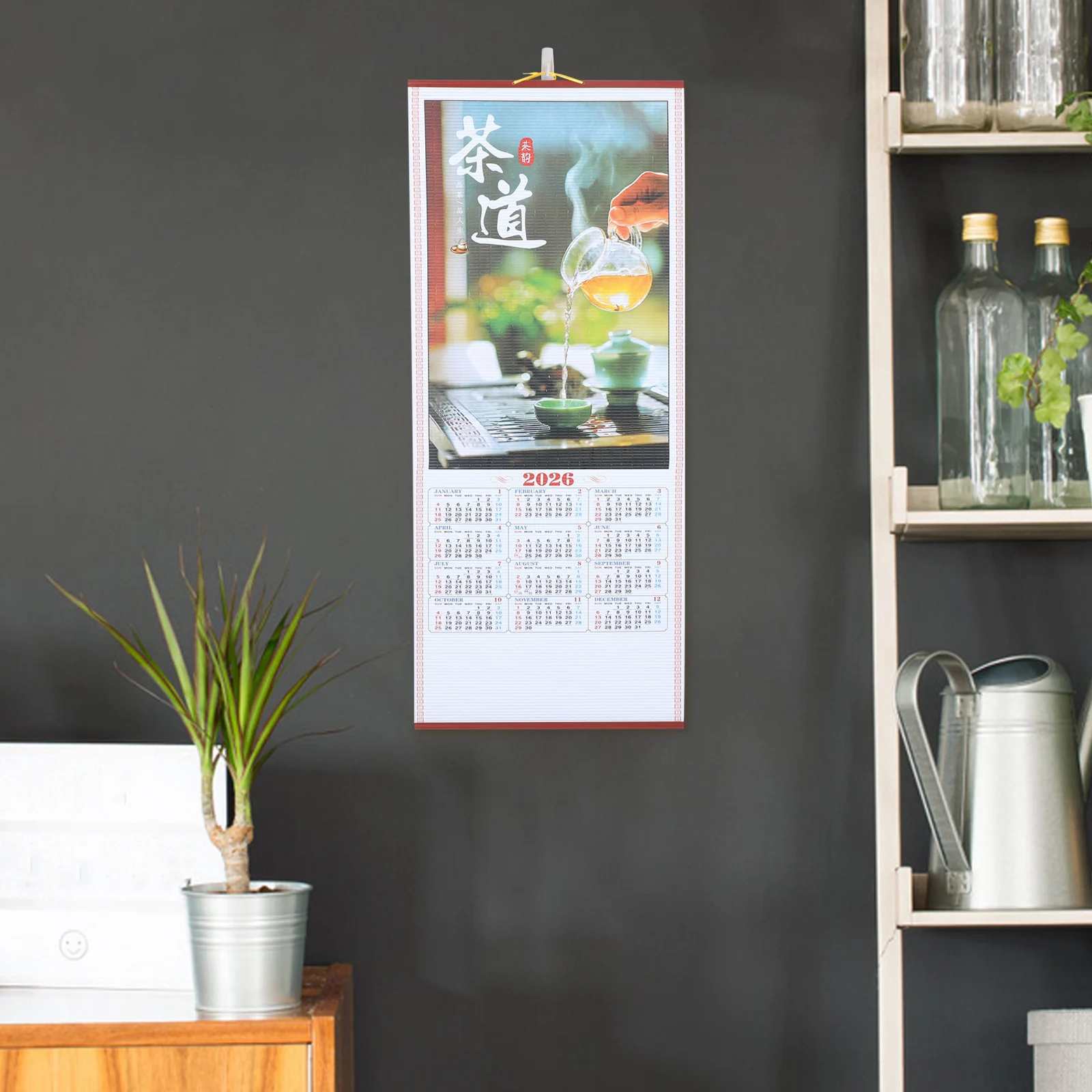 2026 Horse Year Wall Large Chinese Scroll Hanging Calendar Aesthetic Lunar Year Decor For Office Living Room Traditional Zodiac