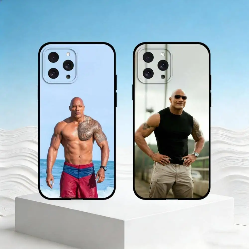 

D-Dwayne Johnson Phone Case For iPhone 17,16,15,14,13,12,11 Plus,Pro Max,SE4Soft Silicone Black Cover