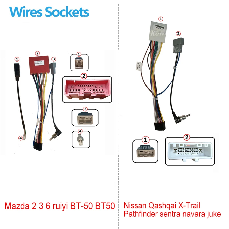For Nissan Qashqai X-Trail Mazda BT-50 Suzuki vitara swift SX4 Isuzu 16pin Car Radio Wiring Harness Plug Power Cable Adapter