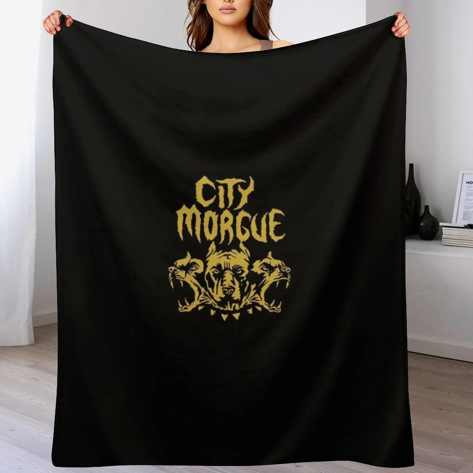 

Vintage City-morgue Shirt Throw Blanket