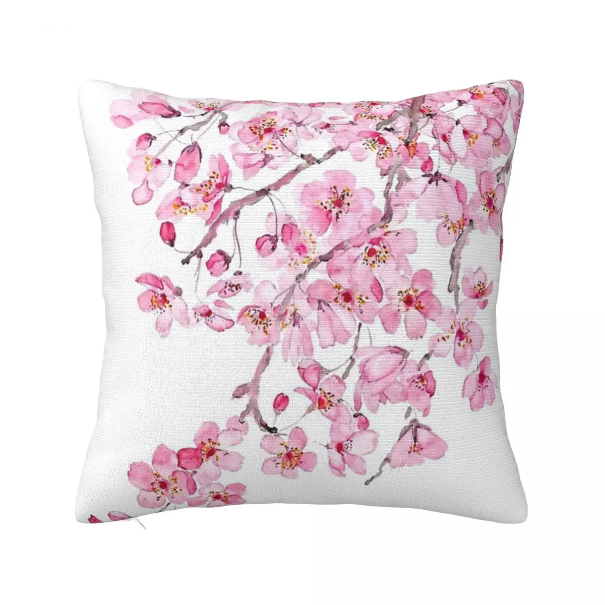 Hand Painted Hand Painted Pink Cherry Pillow Cases Decorative Pillows 45X45 Cushions Cover Pillow Case Pillow Cover