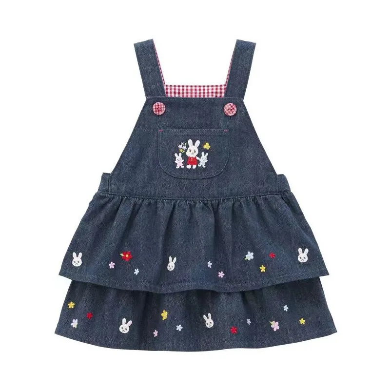 Girl Denim Dress Cute Little Rabbit  Baby Short Skirts Toddler Clothes Suspender Skirt  Overalls Kids Dresses for Girls Jeans